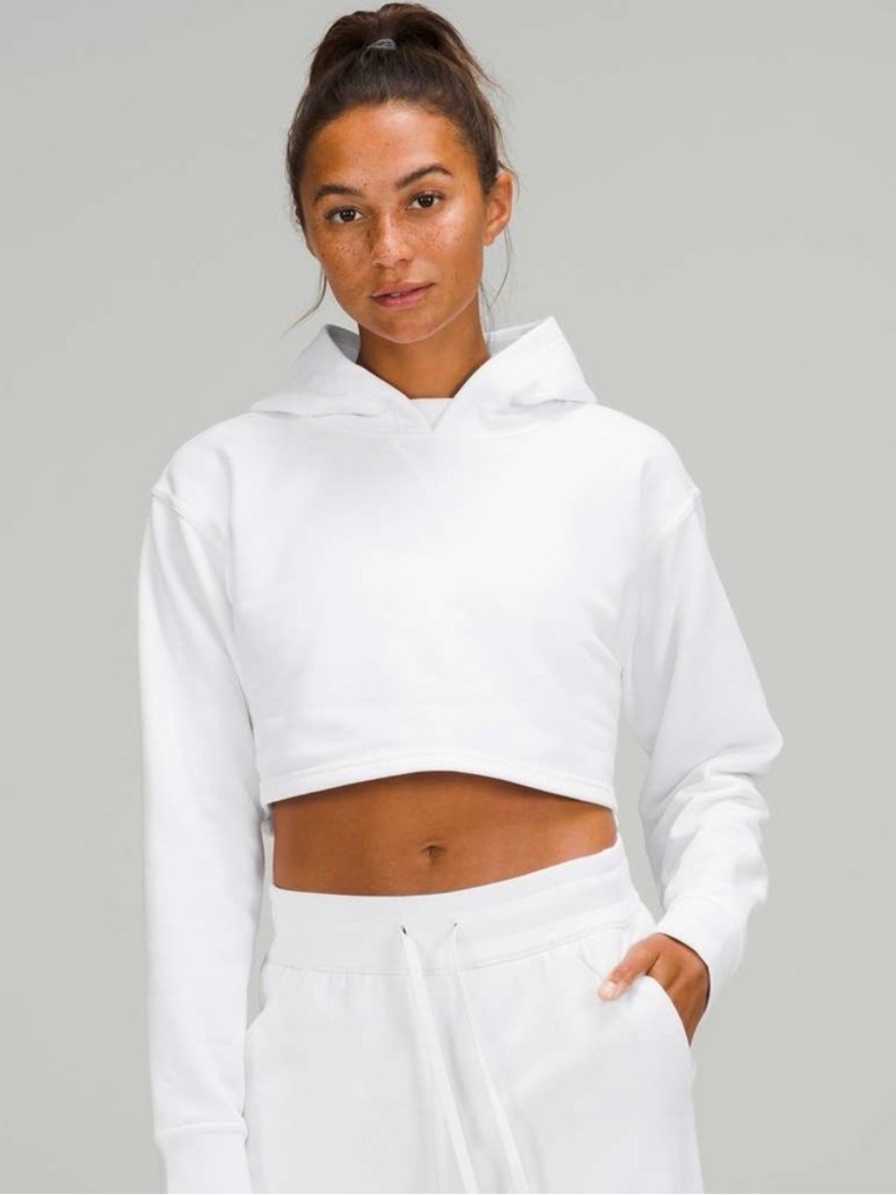 lululemon athletica All Yours White Cropped Hoodie